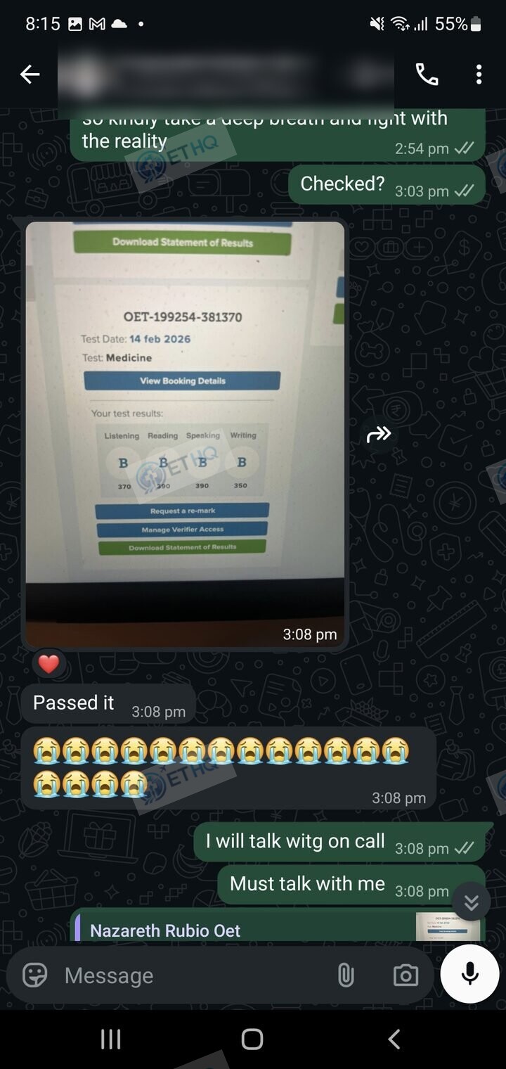 Story 2, after: the same student sharing their passing result