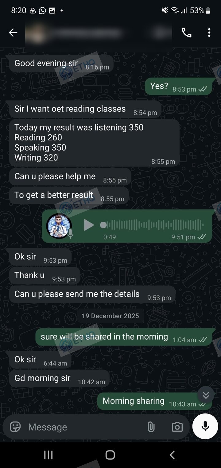 Story 4, before: the student's first message asking for help