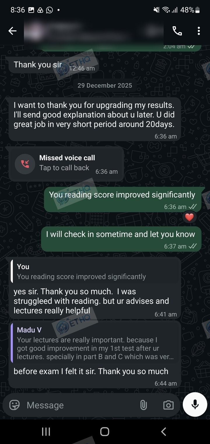 Story 11, after: the same student sharing their passing result