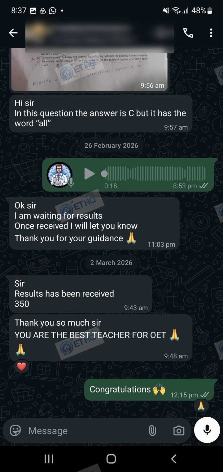 Story 12, after: the same student sharing their passing result